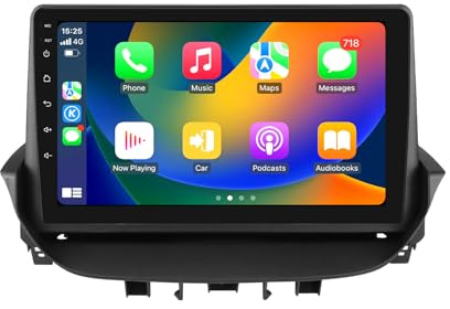 Ossuret Autoradio para Renault Laguna 2 (2001-2007), 9 Zoll Android 14 Pantalla Táctil 2+32GB Navegación GPS Compatible con Carplay Android Auto Bluetooth TPMS Dab+ Control del Volante (Modelo B)
