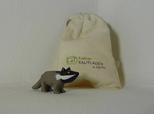 Dachs klein schnürend von Lotte Sievers-Hahn 2,0 cm mit Baumwollbeutel Krippenfigur
