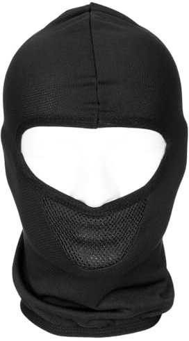 MFH Taktische Balaclava, 1-Loch, schwarz, atmungsaktiv, elastisch, Polyester (DE/NL/SE/PL, Alphanumerisch, Einheitsgröße, schwarz)