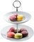 Etagere mit 2 Etagen und Tragegriff - Weiß - Porzellan - Metall - Ø 21 x H 23 cm - Servierplatte Servierständer Servierset