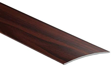 80mm Wide Self-Adhesive Aluminium Wood Effect Transition Strip Carpet Cover Door Floor Threshold TMW Profiles (Walnut)