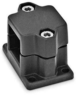 Flansch-Klemmverbinder, Vierkant 20mm / schwarz