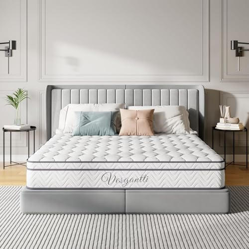 Vesgantti Matelas 140x200cm, 26cm Épaisseur, Matelas à Ressorts Ensachés Indépendant, Multicouches Extra Confort 7 Zones, Ferme Moyenne, Orthopédique, Oeko-tex (H3, Box-Top)