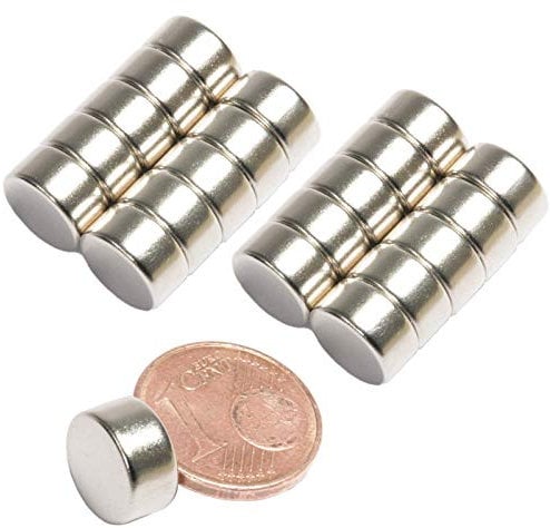 Neodym Magnet N52 Scheibe - Starke Magnetscheibe 10mm Durchmesser - 10x5mm Neodym Magnete Runde Scheiben Pinnwand Whiteboard Magnettafel [20 Stück] (10x5mm - N45-4,3KG)
