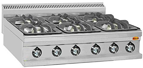 Gas hob - gas burner, 6 burners.