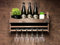 Wooden Wine Bottle Holder and 6 Glass Wall Mounted Display (6DO)(EM)