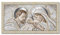 Lupia - Quadro Moderno The Kiss Ceramic Mix Sacra Famiglia GIOVY, Decorazione Glitter, Cornice Legno Striata Oro, Adatto per Camera da Letto, Soggiorno e Ufficio, 60x110 cm, Stampa su Legno