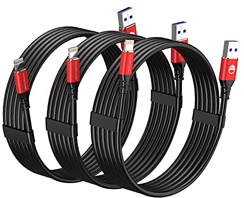1ft iPhone Charger Short Lightning Cable, 3-Pack MFi-Certified iPhone Charger Cable 1 Foot Charging Cord for iPhone 12 11 Pro X XS Max XR/8 Plus/7 Plus/6/6s Plus/5s /5c/iPad Mini Air(red)