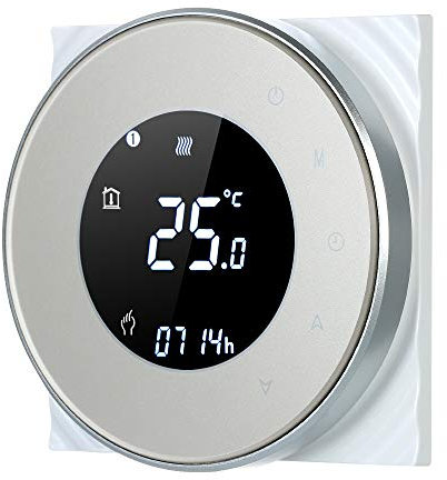 Irishom Termostato Wi-Fi para caldera de gas, termostato digital, programable, pantalla LCD táctil con retroiluminación y función de control de voz, cronotermostato BHT-6000-GC