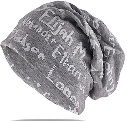 WQZYY&ASDCD Mütze Beanie Hut Damen Beanie Mütze Baumwolle Print Letter Hüte Für Herren Bonnet Fashion Skullies Beanies Schwarz Unisex Einheitsgröße 3