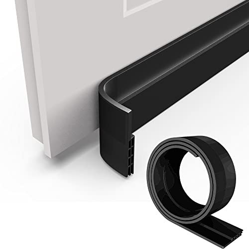 Urhome Selbstklebende Türdichtung 1 Meter Dichtungsband Schwarz - 5 Stück Zugluftstopper Türstopper gegen Insekten Lärm Staub Haustür Silikon Dichtung für Schallschutz Kälteschutz