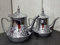 Set de 2 teteras árabe realizada en Acero Inoxidable- Tetera con Filtro Integrado 1.2ml + 2L - Auténtica Tradicional Modelo Grabado con Diseño Clásico