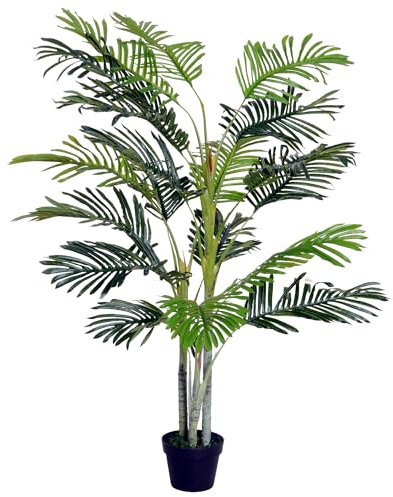 Outsunny Palma Pianta Artificiale in Vaso da 150cm, Pianta Finta da Interno per Decorazione Casa, Ufficio, Interni ed Esterni