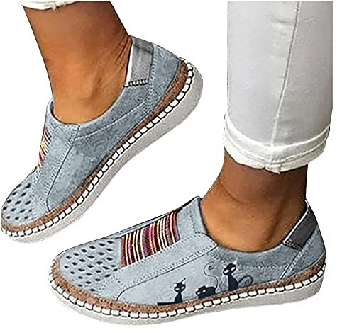 Sunnyuk Freizeitschuhe Damen Stoff Leicht Flache Schuhe Atmungsaktive Stoffschuhe Elegante Frauen Schnürhalbschuhe Laufschuhe Sommer Herbst Outdoor Walkingschuhe Laufschuhe Halbschuhe