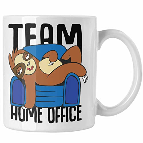 Trendation - Team Home Office Tasse Geschenk Gadget Geschenkidee Kollegin im Homeoffice (Weiß)