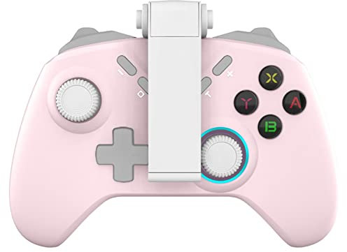Kripyery Kabelloser Joystick Bluetooth kompatibel 5.0 Wireless Game Controller Handheld Dual Vibration Pink