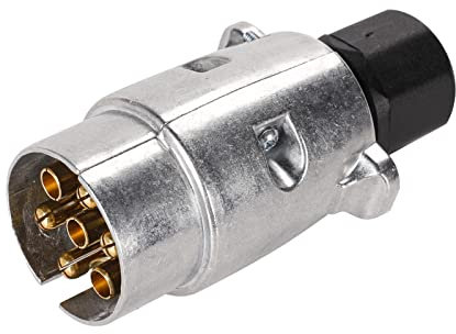 AOHEWEI Anhängerkupplung Elektrik Anhänger Stecker 7 Pin Metall Aluminium Legierung 7 Wege Auto Lichter Anschlüsse für Boote Wohnmobil Wohnwagen oder andere Nutzfahrzeuge
