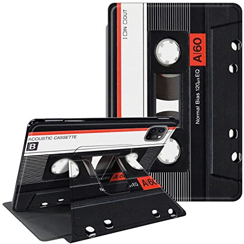 CGFGHHUY Étui pour iPad Air 5e/4e génération 11 pour iPad Pro 11 2022/2021/2020 avec support rotatif à 360 degrés avec fonction veille automatique – Cassette audio