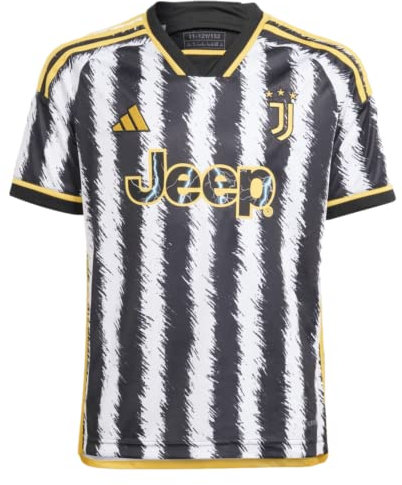 adidas Youth Soccer Juventus 23/24 Home Jersey (as1, Alpha, x_l, Regular) Black/White