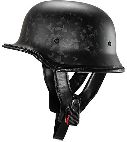 Retro Casque Bol Moto Bols, À L'allemande Casque de Jet, Demi Casque De Moto Adulte Femme Homme, avec ECE Homologué Et Doublure Intérieure Amovible B,M