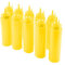 Recipient Sauce,Lot de 10 flacons de 720 ml en plastique faciles à presser avec bouchons pour condiments, C Pour Sauce, Bouteilles à Vinaigrette Avec Couvercles,Pour Liquides(Jaune)