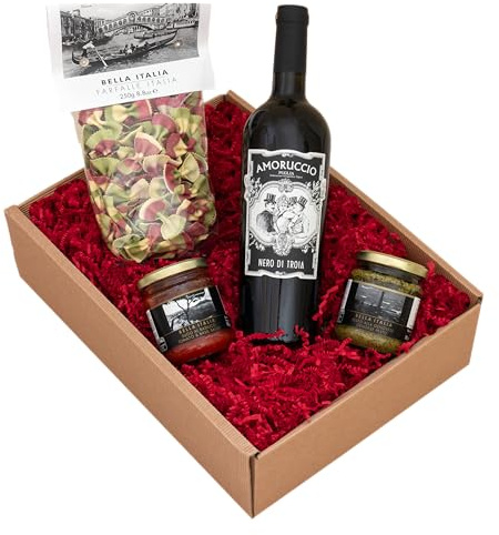 The Wine Guys Präsentpaket Viva l'Italia: Wein, Pasta und Saucen - Geschenkpaket
