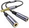MOSWAG Audio Splitter Aux Kabel, Kopfhörer Mic Splitter Adapter, 3.5mm TRRS Männlich auf 2 x 3.5mm Weiblich Stecker Kopfhörer Mikrofon Audio Adapter für Gaming-Headset,PS4,Xbox One,Notebook