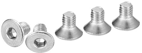 DTGN Viti a Testa Cilindrica Esagonale M3-0.5 x 5mm, 50Pz. Viti a Testa Piatta Esagonale in Acciaio Inossidabile 304, Filettatura Completa, Bulloni Svasati.