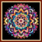 DMCVIVR Gestempeltes Kreuzstich-Set für Erwachsene und Anfänger, Stickset, 11-fädig, Kreuzstichmuster, Stickmuster, magisches Mandala, 45,7 x 45,7 cm