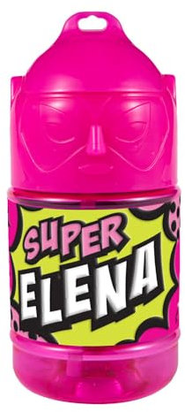 CLEARCO Borraccia con cannuccia personalizzata Super Eroe 300 ml - Elena