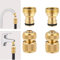 Sylken 4-Stück Messing Schlauchverbinder Set,1/2 Schlauchende Schnellverbinder,Wasseranschluss Verbinder,Gartenschlauch Fittings,Gartenschlauch Armaturen für Reparatur und Verbindung