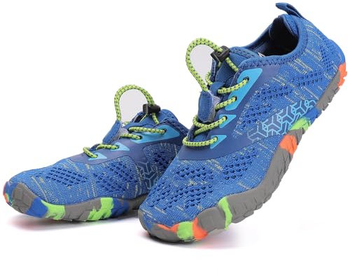 DimaiGlobal Calzado Descalzos Niñas Niños Zapatillas de Trail Running Barefoot Secado Rápido Zapatos de Agua Transpirable Antideslizante para Playa 24EU Azul-2