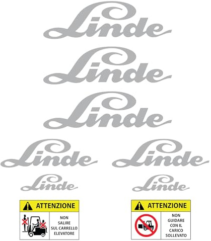 PUMU Linde Aufkleber-Set für Hebewagen, H35D E25 E20 E60 E80 H40 (Silber)