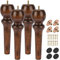 10.4 Inch / 24cm Solid Wood Furniture Legs, 4Pcs Wooden Sofa Legs Large Turned Glaze Bun Feet With Threaded M8 Hanger Bolt& Mounting Plate& Screw Cabinet Couch Ottoman TV Stand Bed Chair