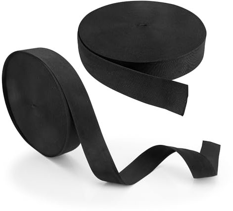 SQIKUQK 5,1 cm dickes strapazierfähiges Nylon-Gurtband, 45,7 m, schwarz, ideal für Hundeleine, Halsbänder, Sicherheitsgurt, Rucksack, Outdoor-Reparaturen (Dicke 2 mm, 5,1 cm, 45,7 m)