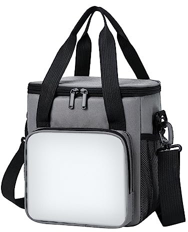 Tartera Tapa Y Pie Bolsa Bento, Fiambrera portátil, Bolsa de Picnic Simple, Papel de Aluminio Grueso, Bolsa de Hombro para Almacenamiento de Leche en la Espalda de mamá Fiambrera (Grey, One Size)