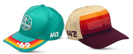 A47 ( Ascend Forty Seven ) Isro bestickte Design-Kappen, 2 Stück (1 Minzfarbe + 1 Beige und Kastanienbraun), mehrfarbig, Einheitsgröße, mehrfarbig, Einheitsgröße