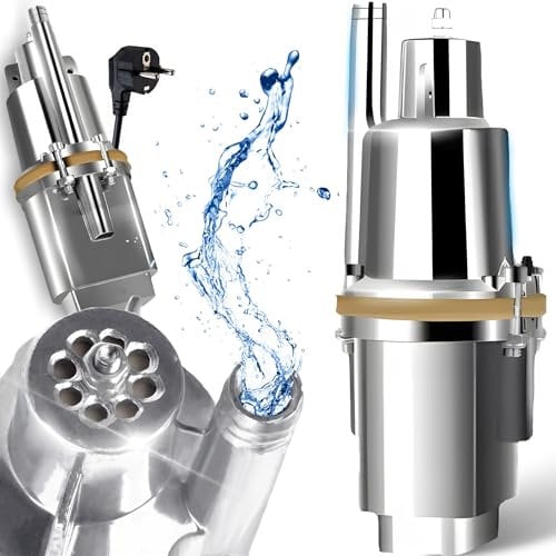 Retoo Tiefbrunnenpumpe Schmutzwasserpumpe 230V, Höchstdruck, 60m Förderhöhe, Garten- und Brunnenpumpe, elektromagnetischer Motor, Membransystem, 6,5m Netzkabel