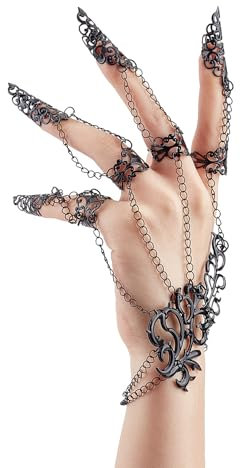 NICENEEDED Schwarzes Fingerverlängerungsarmband Fingernägel TIPP Kralle Armband Punk Finger Kralle Ring Für Halloween Halloween