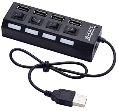 CAXUSD USB Hub Sockets Independent USB Divider Multi Adapter for Laptop and Computer Use