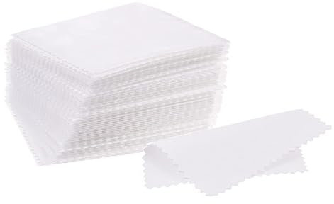 Jewelry Cleaning Cloth, 100PCS Polishing Cloth 8×8cm, Jewelry Wipe Cloths Premium Polishing Cloth Silver Cleaning Cloths Pearl Cleaner Cloth for Pearl Gold Platinum and Silver (White)