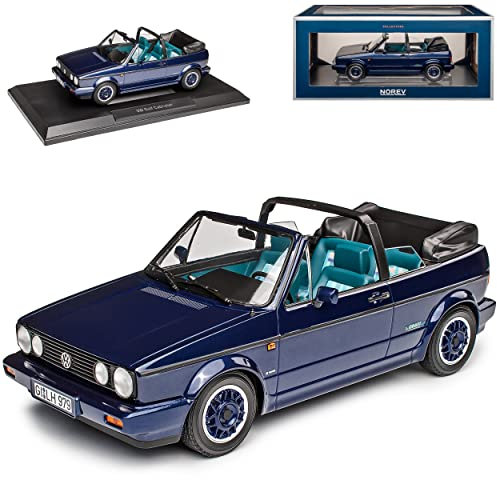 Volkwagen Golf I Cabrio Coast Purple Blau Metallic 1979-1993 1/18 Norev Modell Auto mit individiuellem Wunschkennzeichen