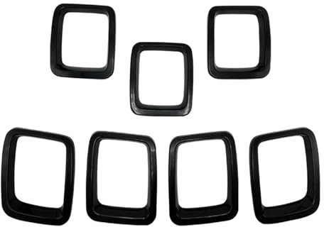 Kühlergitter 7-teiliges Auto-Kühlergrill-Abdeckungs-Trimm-Kühlergrill-Einsätze Abdeckungen Ersatz Auto-Styling Außenzubehör Für Jeep Für Compass Auto Kühlergrill(Schwarz)