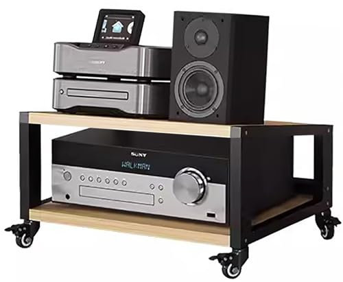 HDYZJQ Rollbarer Medienwagen Mit Feststellrädern, Regal Für Audio-/ Videokomponenten/Stereoständer Für Spielkonsolen/DVD-Player/TV-Box, Eck-Organizer Rack(H35cm-1Tier)