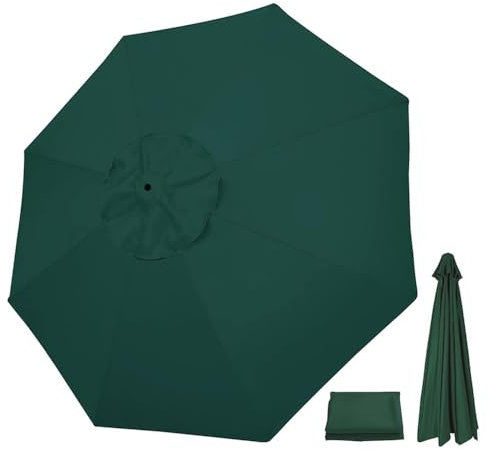 YCBTPS Toldo De Recambio para Sombrilla 6/8 Varillas, Cubierta De Sombrilla De Tela De Repuest para Piscina, Toldo De Recambio De Terrazas(Dark Green,6ribs/2.5m(8ft))