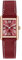 VXFAIZY Montre Femme Rectangle Rétro Chiffres Romains Bracelet Cuir (Or Rose Rouge)