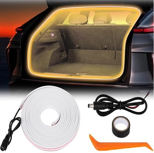 Kofferraum Lichtstreifen- Kofferraum Beleuchtung Led Band| Automatischer Sensor Tail Box Light Strip, Dynamic Flowing Car Trunk Light Strip|4M Led Streifen FüR Kofferraum Auto Innenraumbeleuchtung (D)
