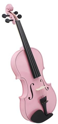 Violinen 4/4 Geige aus Massivholz für Anfänger für Üben und für Auftritte von Erwachsenen(Pink)