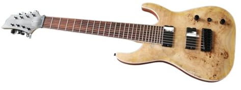 Guitarra eléctrica personalizada de 8 cuerdas, tapa arce árbol, mástil cinco piezas, cuerpo guitarra tres