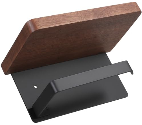 BESPORTBLE Porte Papier Toilette Mural avec Étagère en Bois Foncé pour Salle de Bain Support Pratique pour Papier et Petits Objets Design Élégant et Gain de Place